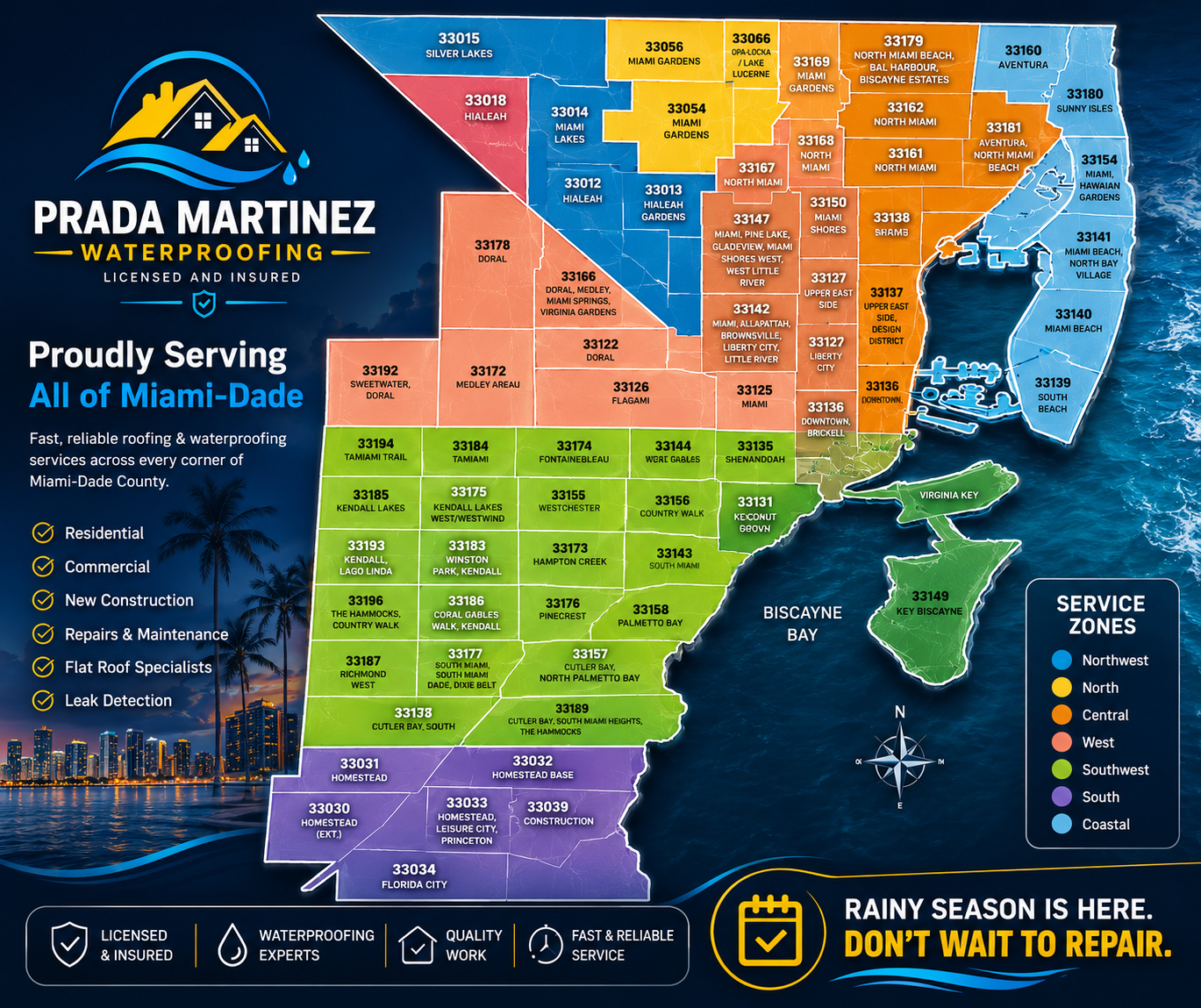 Prada Martinez Miami-Dade service area map
